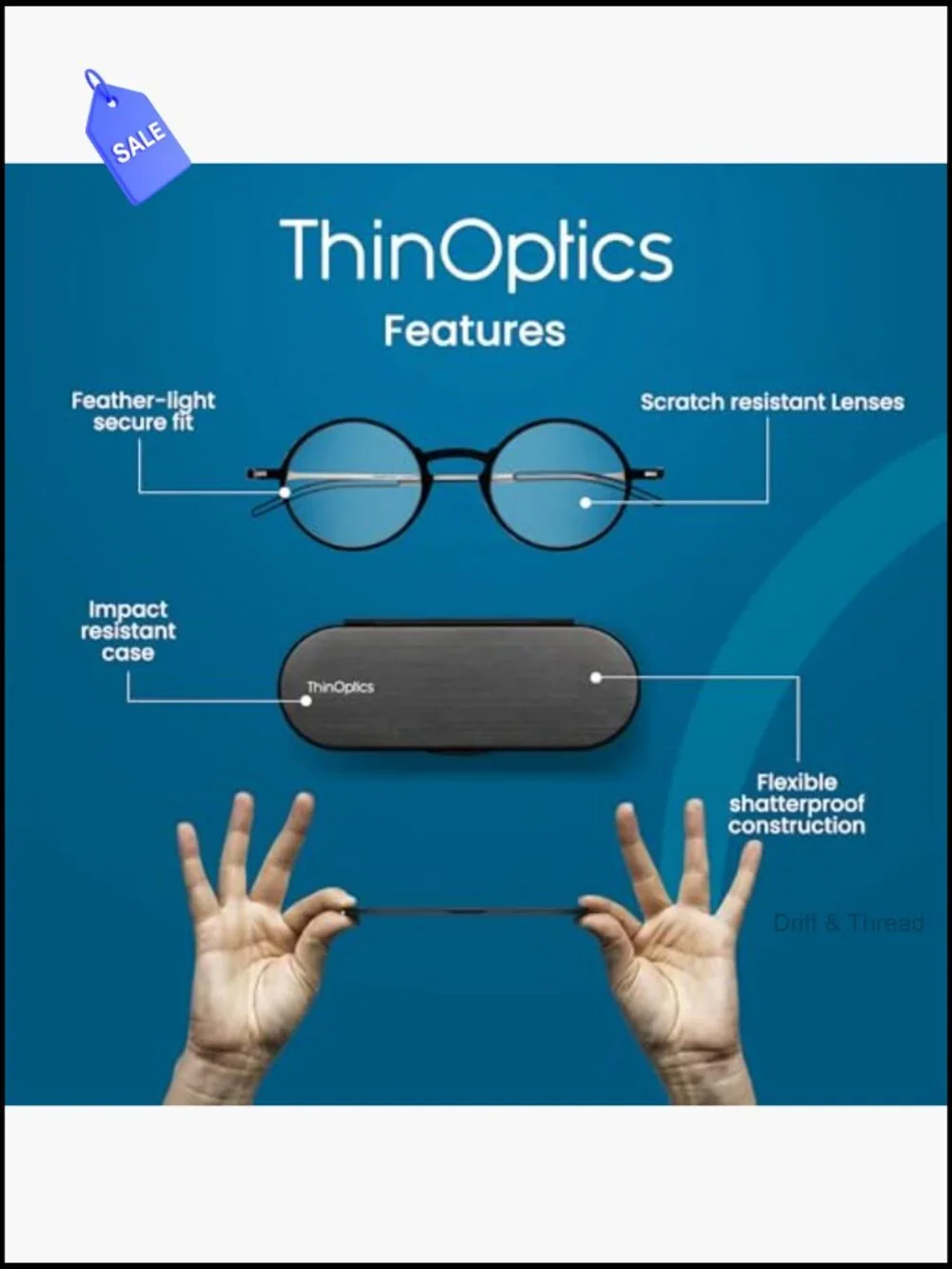 Ultra-Light Full Rim Reading Glasses with Metal Frame